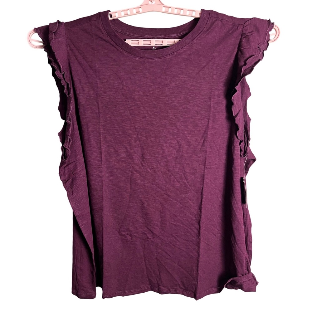 NWT Torrid Winter Bloom Slub Cotton‎ Modal Double Flutter Sleeve Tee 4X